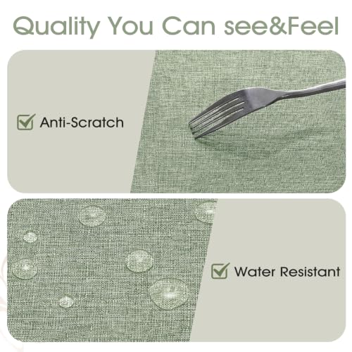 Waterproof Linen Textured Rectangular Tablecloth - Stain & Wrinkle Resistant