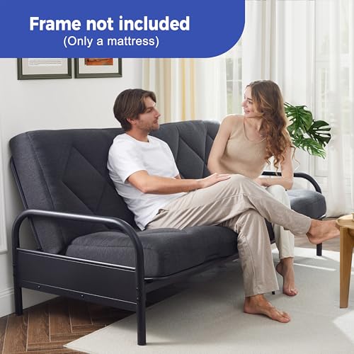 Full-Size Futon Mattress Replacement, 6-Inch Gel Memory Foam with Pillow Top