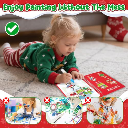 ZMLM Red Christmas Water Coloring Books for Toddlers — 24 Pack with Pens & Gift Bags