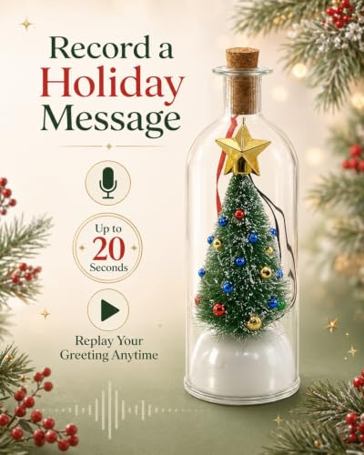 2PCS Recordable Christmas Tree Ornament, 20-Second Voice Message Keepsake