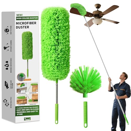Cobweb Duster with 110-Inch Extension Pole & Washable Cleaning Heads
