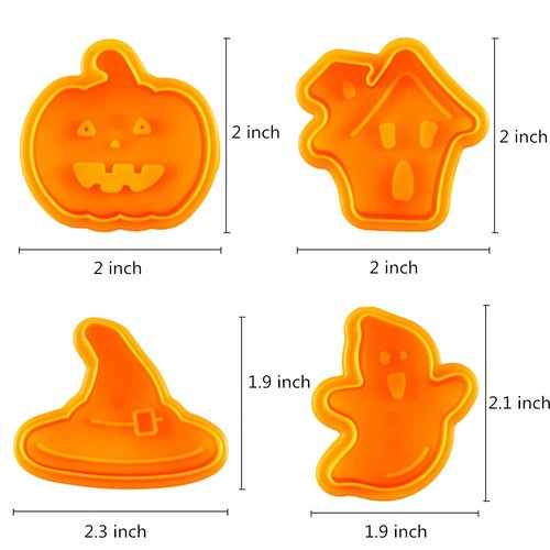 Minelife 12 Pieces Halloween 3D Cookie Cutters Set Plunger Cookie Stamps, Fondant Cookie Stampers Christmas Cookie Cutters for DIY Cake Baking Decoration Supplies Favors
