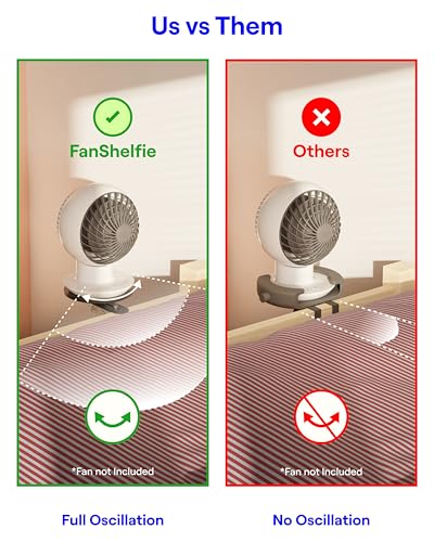 Adjustable Fan Holder Mount for Bunk and Lofted Dorm Beds, Black