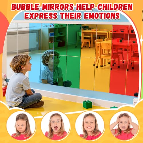 20-Pack Acrylic Sensory Wall Mirrors, Curved Reflective Bubble Panels