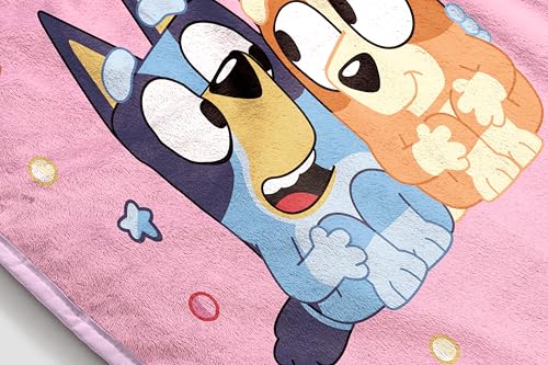 Jay Franco Kids Bluey Plush Throw Blanket, Soft Microfiber 40x50 Pink