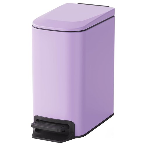 Cesun Stainless Steel Small Bathroom Trash Can - Soft Close Lid, 6 Liter Capacity, Anti-Fingerprint Finish | Purple