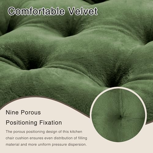 4-Pack Velvet Dining Chair Cushions, 15.5" Square Soft Seat Pads with Ties