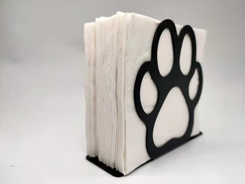Cute Animal Footprint Iron Napkin Holder Black, Freestanding Tissue Dispenser Holder,Dog Paw Bear Claw Decor,Table Metal Napkin Holder for Home Kitchen Restaurant Picnic Party Wedding (Dog Paw)