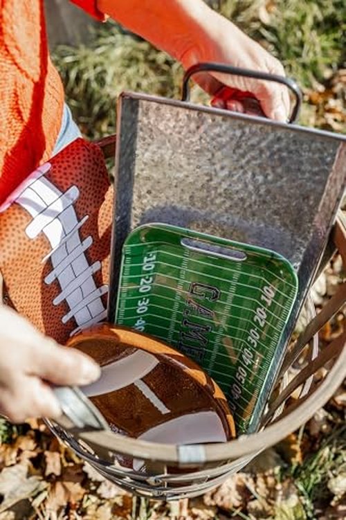 Boston International Football Tray Melamine Serving Platter with Handles, 15 x 8-Inches, Game Day