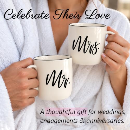 Mr. & Mrs. Coffee Mug Set 13oz Ceramic Couples Gift Ready to Gift