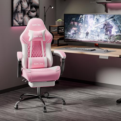 Ergonomic Reclining Gaming Chair with Massage Lumbar Support & Footrest