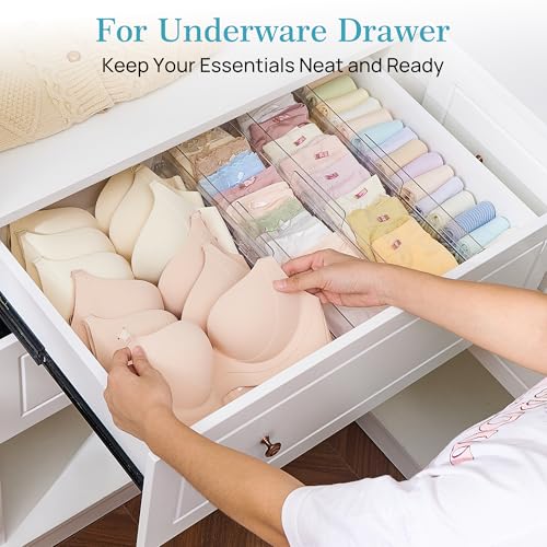 Adjustable Drawer Dividers 12 Pack Clear Plastic Expandable Separators