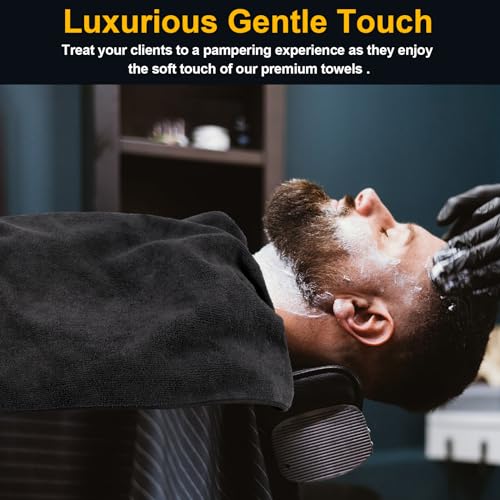 UNIMADE Black Microfiber Salon Towels 24 Pack - Hair, Spa & Salon Use