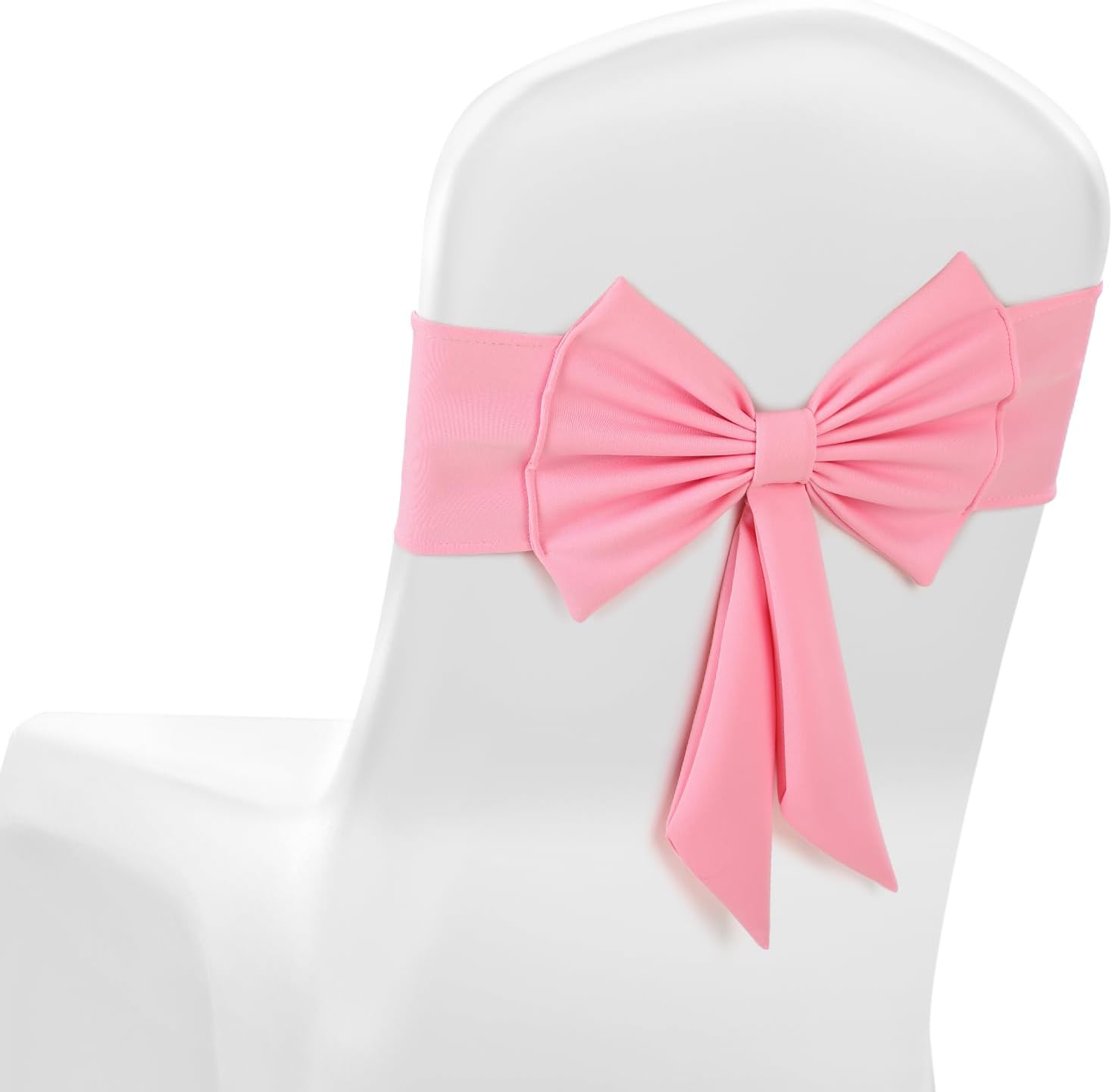 Skiennix Spandex Chair Sashes - 10 Pcs Elastic Chair Bows for Wedding & Party Decor | Pink