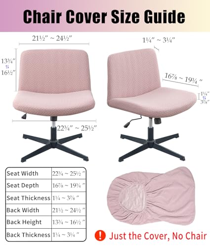 Waterproof Criss Cross Chair Cover - Elastic Jacquard Fabric, Armless Accent Slipcover, Washable, T-Pink
