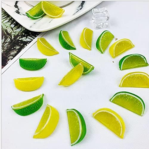 14pcs Artificial Lemon Slices - Realistic Faux Fruit Decorations