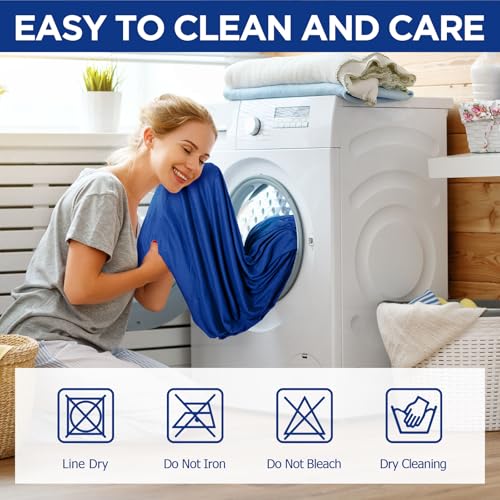 3-Piece Sofa Cover Set in Blue - Stretchable Furniture Protectors
