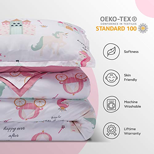 Kids Twin Duvet Cover Set - Soft Microfiber Bedding with Pillow Sham