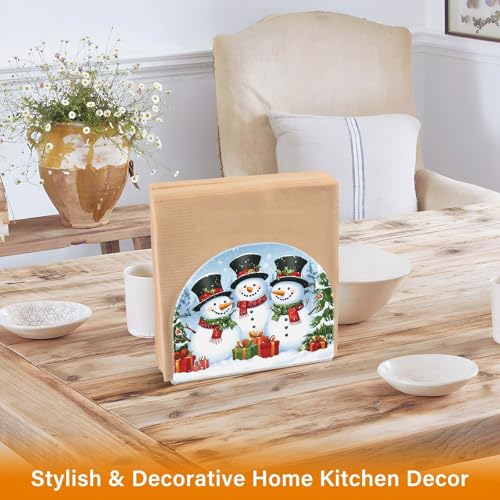 ALAZA AA08 Christmas Snowman Napkin Holder Acrylic Holiday Kitchen Dispenser