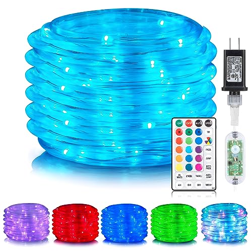 40ft Color Changing LED Rope Lights, Waterproof Outdoor String Lights