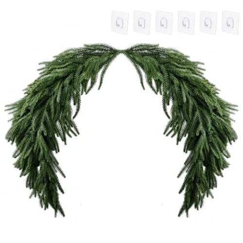 PURPLE STAR 1N 4.4ft Christmas Mirror Garland – Artificial Norfolk Pine Swag, Style A