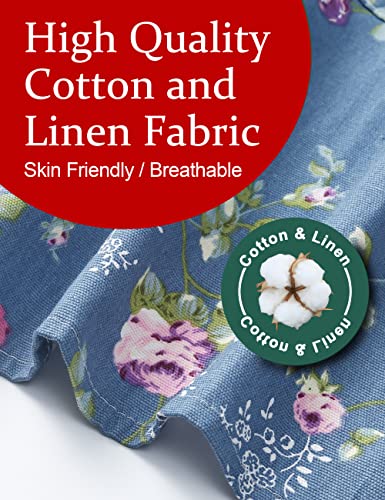 Adjustable Cross Back Apron with Pockets - Cotton Linen Kitchen Apron