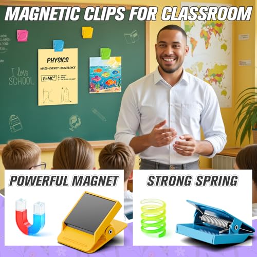 8-Pack Heavy Duty Magnetic Clips for Refrigerator, Whiteboard and Locker