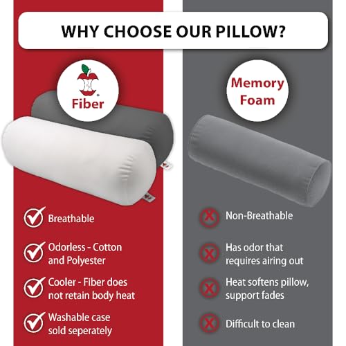 Versatile Fiber-Filled Bolster Pillow for Neck, Back, and Leg Support