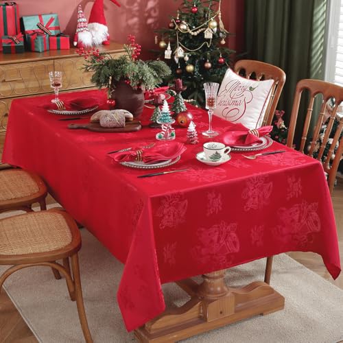 SASTYBALE Red 20x20 in Set of 4 Christmas Damask Jacquard Cloth Napkins