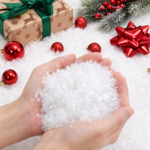 Shell White 40oz Christmas Fake Snow Decoration with Twinkles - Artificial Flake Snow for Holiday & DIY Decor