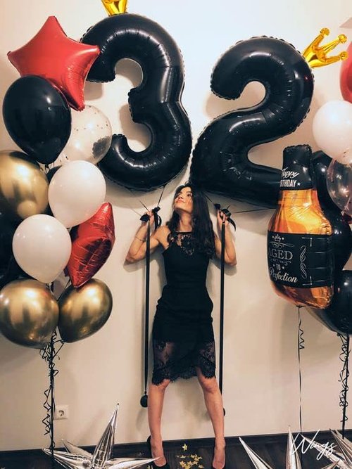 Black 5 Balloon - 40 Inch Number Balloon for 5th Birthday Decorations | Black and Gold Party Supplies