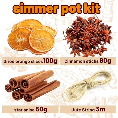 Natural Stovetop Simmer Pot Kit - Dried Orange, Cinnamon & Star Anise