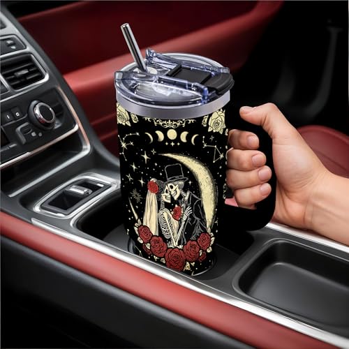 40oz Skull Love Tumbler Gifts for Women TNASURHUS Variation: SkullLove-Black Stainless Steel
