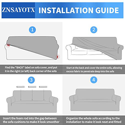 High Stretch Jacquard Couch Cover for 3 Cushion Sofa - Furniture Protector