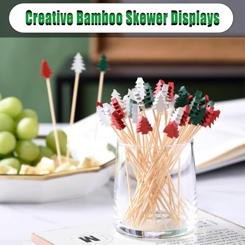 100PCS Christmas Tree Cocktail Picks - Festive Food Skewers for Drinks & Appetizers