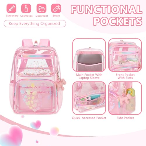 Clear TPU Backpack - Heavy Duty Transparent Bookbag for School & Stadium