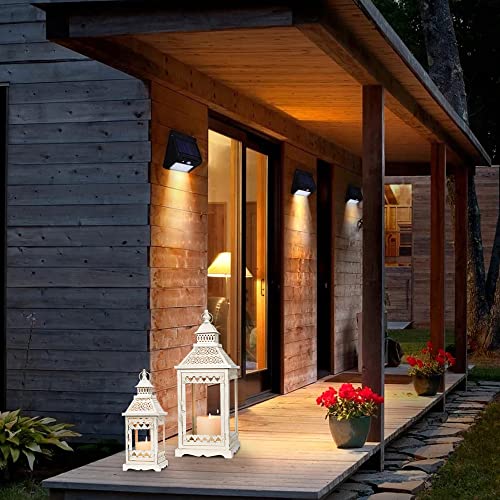 NEEDOMO Beige Outdoor Lanterns - Set of 2 Large Square Candle Lanterns (21" + 15"), Indoor/Outdoor
