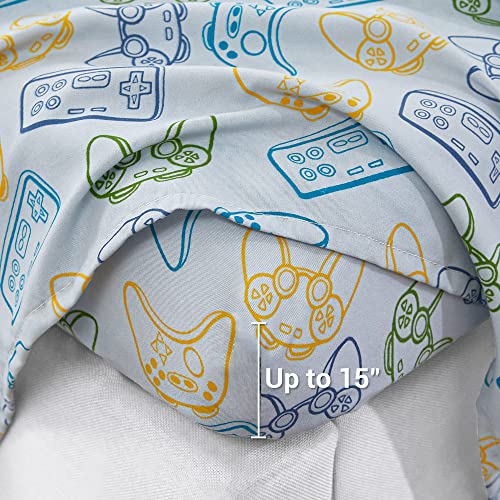 Viviland Kids Video Game Controller Twin Sheet Set - 3 Piece Microfiber