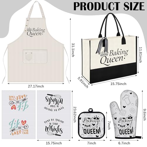 Christmas Baking Gifts Set for Women - Baking Queen Edition - 6 Pcs Holiday Kitchen Decor