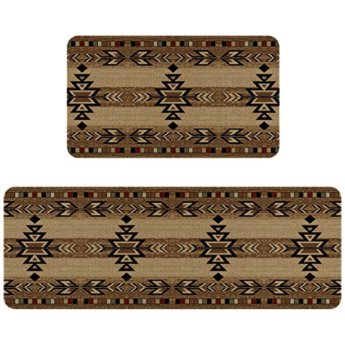 Sunflower Kitchen Rugs and Runner Set of 2, Non-Slip Boho Farmhouse Floor Mats