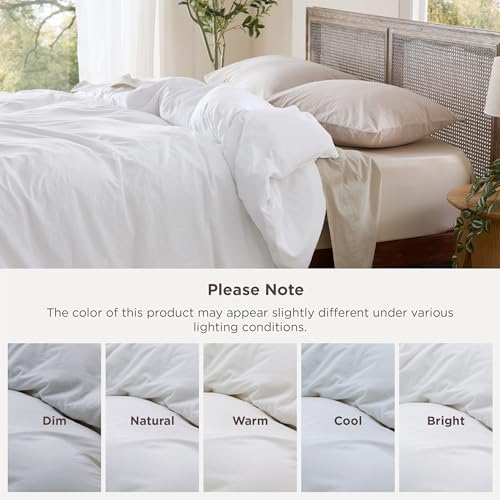 Prewashed Queen Duvet Cover - Soft Microfiber Bedding with Zipper & Corner Ties