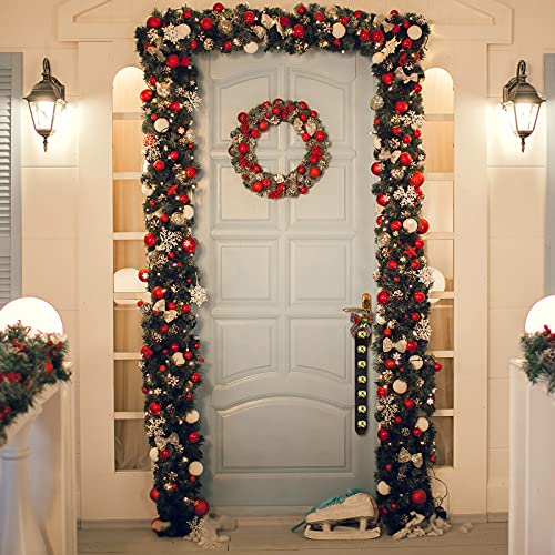 2 Pcs Christmas Jingle Bell Door Hanger with Bow, 18.7-Inch Gold Sleigh Bells