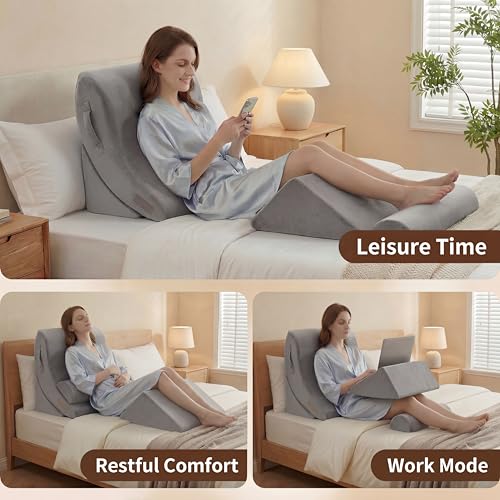 4-Piece Orthopedic Bed Wedge Set - 21.8" Wide Foam Cushions