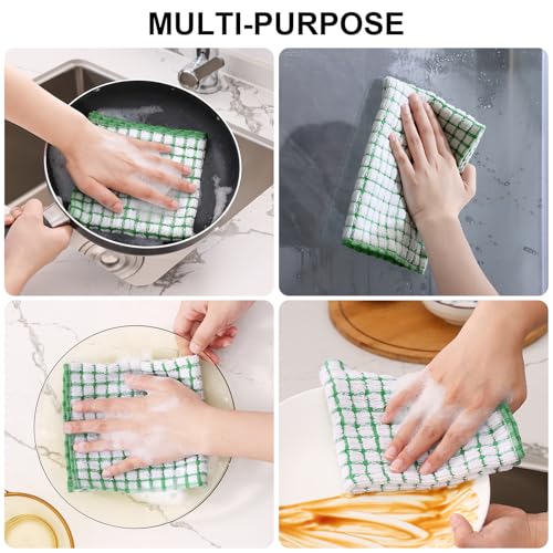 Cotton Kitchen Dish Cloths 8-Pack - 12x12 Soft Absorbent Dish Rags