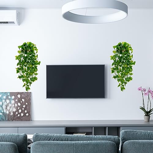 Artificial Hanging Pothos Plants (2-Pack) - 43-Inch Faux Greenery Vines