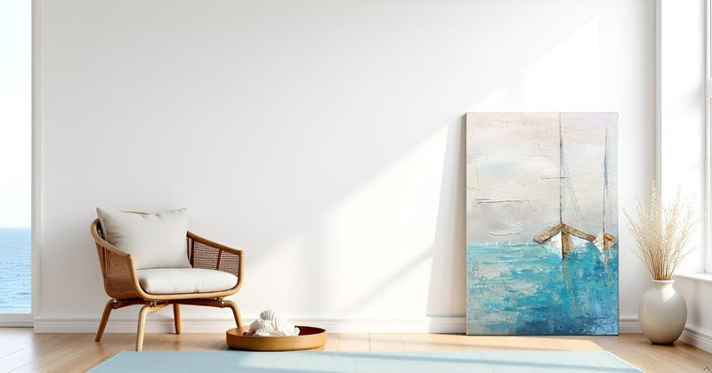 Yihui Arts Hand Painted Textured Coastal Sailboats with Gold Foil Accents Wall Art