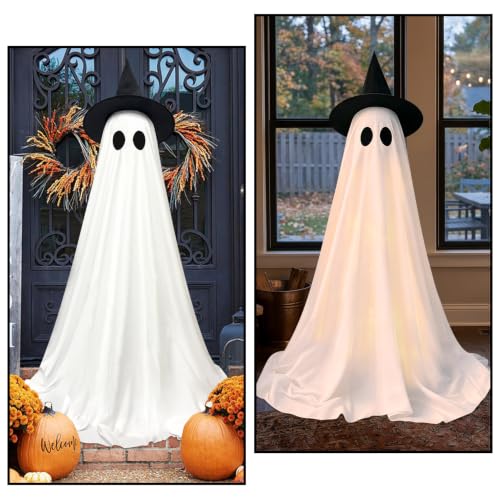 Light-Up Outdoor Halloween Ghost Decorations with Remote Control (Set of 2)