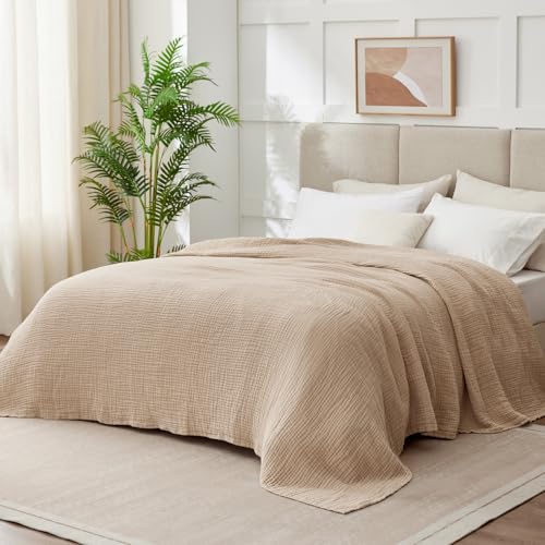 Kozyhvn 6-Layer 100% Cotton Muslin Throw Blanket - 50" x 70" Soft Gauze