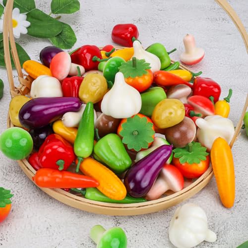 70 Pcs Artificial Mini Vegetables Set - Realistic Foam Faux Food Decor