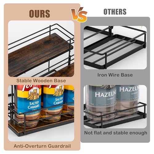 2-Tier Coffee Syrup Organizer Rack - 6 Bottle Countertop Storage Stand